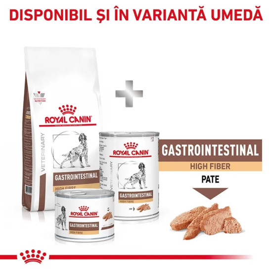 Royal Canin Veterinary Canine Gastrointestinal High Fibre – Hrană Uscată pentru Câini cu Constipație sau Tulburări de Tranzit Intestinal, 7,5 kg